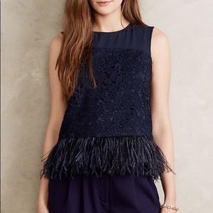 Anthropologie Greylin  Feathered Fringe Top